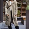 Cheap ???? MOE Light Brown Hooded Long Cardigan ????