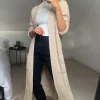 Coupon ???? SlayTwins Lana Knitted Longline Cardigan Stone ⌛