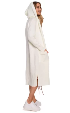 Best Sale ???? MOE Longline Hooded Cardigan With Pockets In White ???? -Aftershock London Shop unnamed file 1066