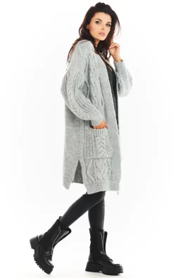 Best reviews of ✔️ AWAMA Long Thick Cardigan In Grey ???? -Aftershock London Shop unnamed file 1069