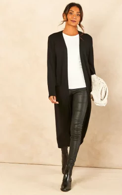Discount ✔️ ONLY Longline Knitted Cardigan In Black ????