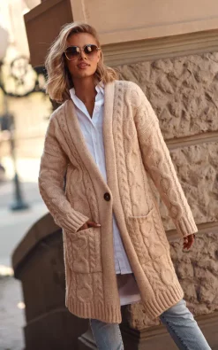 Outlet ???? Makadamia Beige Cardigan In Braids ????