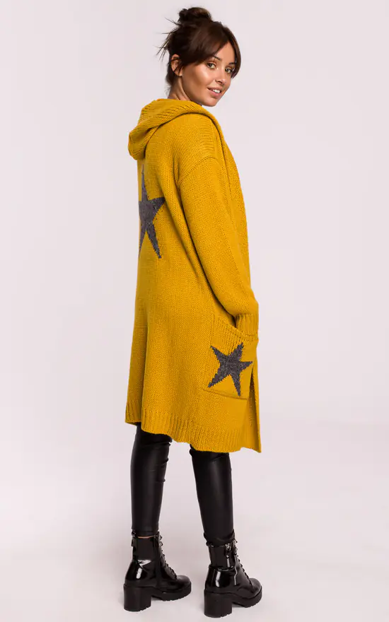 Budget ✨ MOE Hooded Star Longline Cardigan Yellow ???? 2 Budget ✨ MOE Hooded Star Longline Cardigan Yellow ???? - Image 2