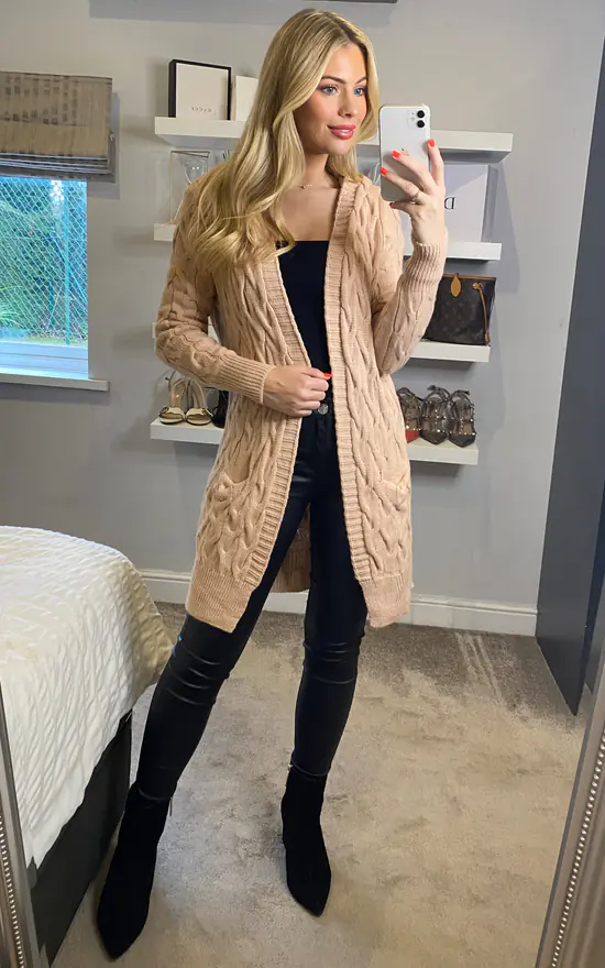 Budget ✨ Aftershock London Wool Blend Hooded Cardigan With Pockets In Dusty Pink ???? 3 Budget ✨ Aftershock London Wool Blend Hooded Cardigan With Pockets In Dusty Pink ???? - Image 3