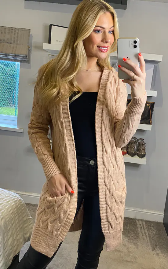 Budget ✨ Aftershock London Wool Blend Hooded Cardigan With Pockets In Dusty Pink ???? 4 Budget ✨ Aftershock London Wool Blend Hooded Cardigan With Pockets In Dusty Pink ???? - Image 4