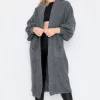 Budget ???? GIGILAND UK Charcoal Grey Bell Sleeve Oversized Longline Cardigan ????