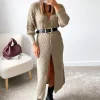 Hot Sale ???? IKRUSH Lauren Puff Sleeve Longline Knitted Cardigan In Ecru ????