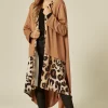 Deals ⌛ LOES House Oversized Leopard Print Long Cardigan In Camel ????