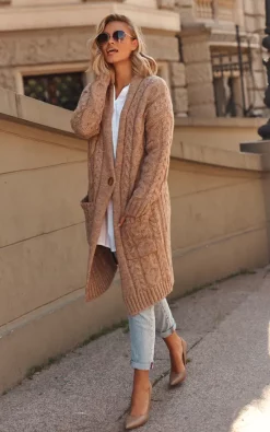 Flash Sale ???? Makadamia Light Brown Cardigan In Braids ????