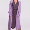 Cheapest ???? MOE Long Oversized Cardigan With Pockets In Violet ⭐
