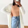 Cheapest ✔️ IKRUSH Lottie Longline Knitted Cardigan In Cream ????