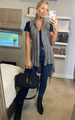 Outlet ⭐ CY Boutique Sleeveless Long Cardigan In Grey ????