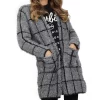 Budget ???? LOES House Longline Cardigan In Grey Check Print ????