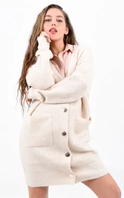 Cheapest ???? Boutique Store Cream Knitted Oversized Button Up Cardigan ????