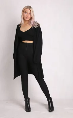 Best Pirce ✔️ Boutique Store Black Long Sleeve Open Front Knitted Cardigan One Size Fit (10 To 16) ???? -Aftershock London Shop unnamed file 127