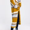 Deals ✨ MOE Long Open Front Cardigan In Yellow Multi Stripe ????