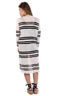 Cheapest ???? LOES House Lightweight Longline Cardigan In White Stripe ???? -Aftershock London Shop unnamed file 1281