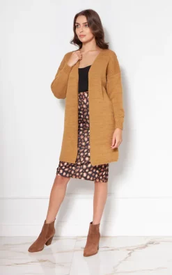 Buy ???? Lanti Lightweight Long Cardigan In Mustard ????
