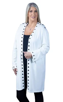 Best reviews of ???? Malissa J Collection Oversized Cardigan With Eyelet Detail In Cream ⭐