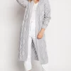 Promo ⭐ MKM Knitwear Design Long Open Front Cardigan In Grey ????
