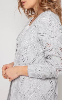 Promo ⭐ MKM Knitwear Design Long Open Front Cardigan In Grey ???? -Aftershock London Shop unnamed file 1314