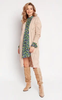 Coupon ???? MKM Knitwear Design Loose Long Cardigan In Beige ⌛