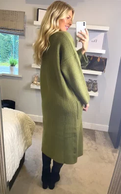 Best Sale ???? Yumi Green Knitted Maxi Cardigan With Pockets ???? -Aftershock London Shop unnamed file 1330