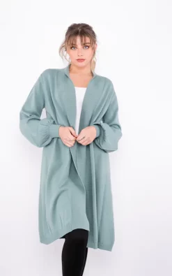 Deals ⭐ Lucy Sparks Stylish Knee Length Cardigan (Teal) ???? -Aftershock London Shop unnamed file 1350