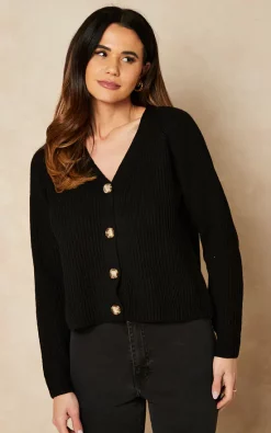 Buy ⭐ Pieces Knitted Cardigan In Black ✨
