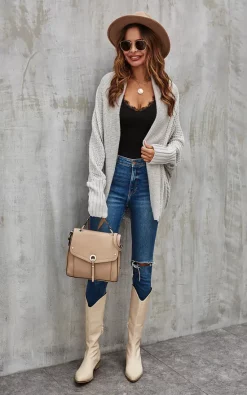 Cheapest ???? FS Collection Chunky Pleat Oversized Cardigan In Grey ???? -Aftershock London Shop unnamed file 1374