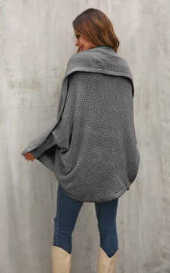 Promo ???? FS Collection Chunky Pleat Oversized Cardigan In Dark Grey ???? -Aftershock London Shop unnamed file 1387