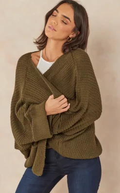 Discount ???? Jenerique Oversize Chunky Cardigan In Khaki ????