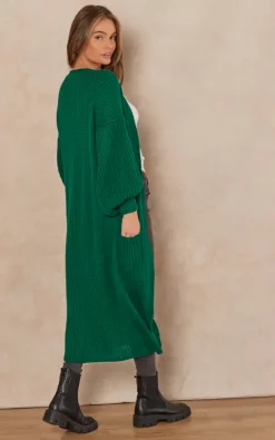 Flash Sale ???? Gini London Green Long Knitted Cardigan ???? -Aftershock London Shop unnamed file 1399