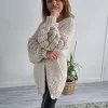 Hot Sale ???? Love Dieppe Knit Cardigan With Chunky Square Bobble Sleeve Detail In Cream ????