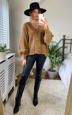 New ???? URBAN TOUCH Cable Knit Over Size Cardigan Camel ????