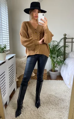 New ???? URBAN TOUCH Cable Knit Over Size Cardigan Camel ???? -Aftershock London Shop unnamed file 1455