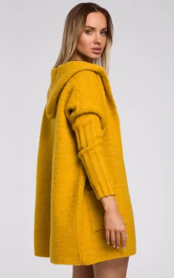 Discount ⭐ MOE Comfortable Chunky Knit Hooded Cardigan In Yellow ???? -Aftershock London Shop unnamed file 1463