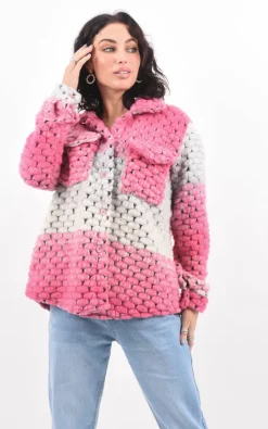 Outlet ❤️ Boutique Store Pink Multicoloured Chunky Knit Shacket ???? -Aftershock London Shop unnamed file 1467