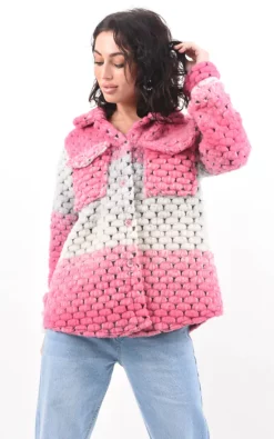 Outlet ❤️ Boutique Store Pink Multicoloured Chunky Knit Shacket ???? -Aftershock London Shop unnamed file 1468