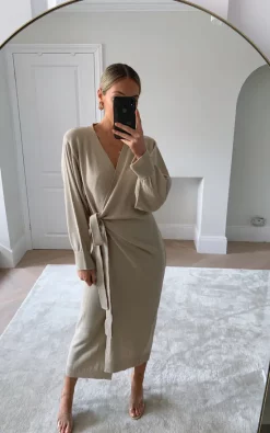 Coupon ???? Pretty Lavish Beau Wrap Midi ???? Dress Light Beige ???? -Aftershock London Shop unnamed file 1479
