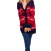 Best deal ???? MOE ???? Christmas Cardigan With Buttons In Navy Blue Red Colour ✨