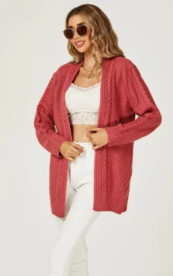 Flash Sale ???? FS Collection Midi Cable Knit Cardigan In Rusty Red ???? -Aftershock London Shop unnamed file 1502