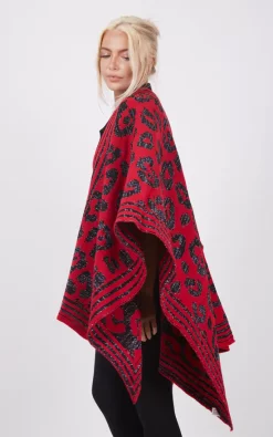 Coupon ???? Boutique Store Red And Black Animal Print Poncho One Size Fit (10 20) ❤️