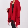 Brand new ???? Boutique Store Red Knitwear Tassels Poncho One Size Fit (10 18) ????