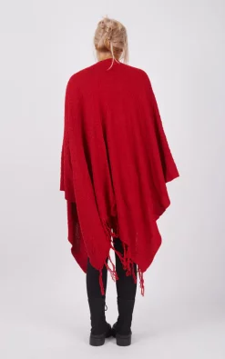 Brand new ???? Boutique Store Red Knitwear Tassels Poncho One Size Fit (10 18) ???? -Aftershock London Shop unnamed file 1518