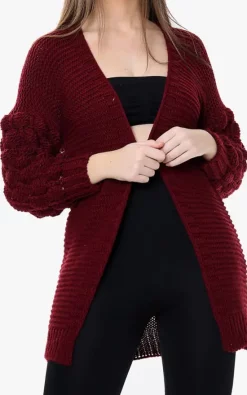 Brand new ???? GIGILAND UK Wine Red Large Knit Bobble Cardigan ????