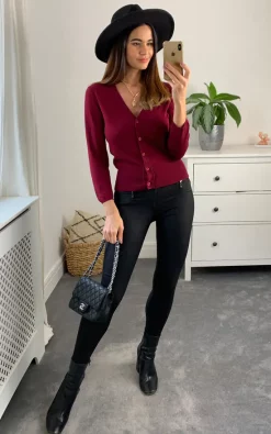 Buy ???? Fever London Mariel Cardigan Colour Berry ????