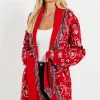 Promo ???? Threadbare Red Paisley Wrap Cardigan With Self Tie Belt ✨