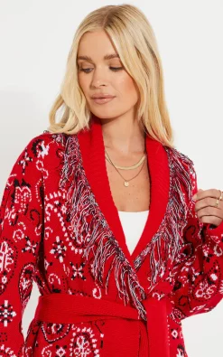 Promo ???? Threadbare Red Paisley Wrap Cardigan With Self Tie Belt ✨ -Aftershock London Shop unnamed file 1527