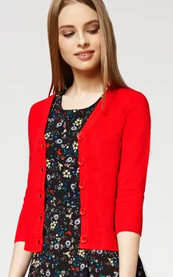 Coupon ???? Misfit London 'Oxford' Red 1950's Vintage Inspired Teacher Style Cardigan ????